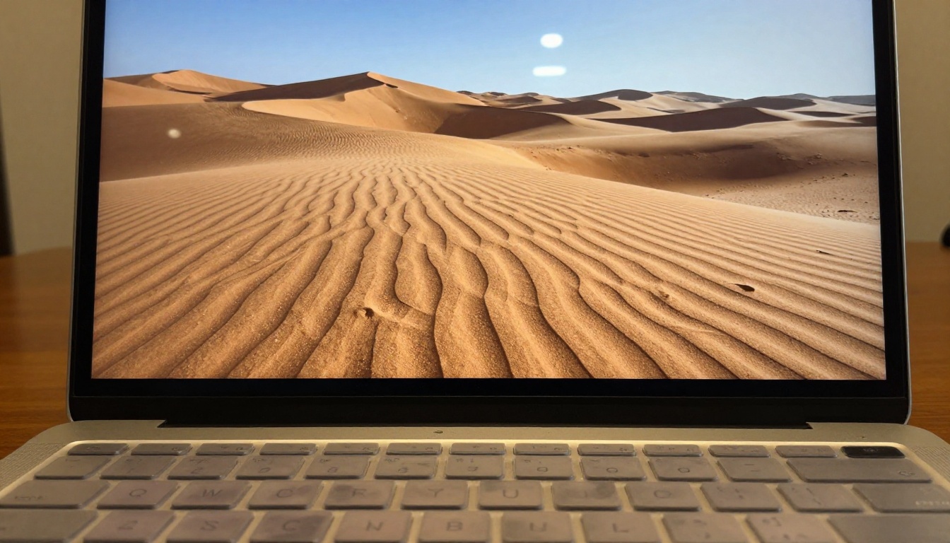 Laptop screen displaying photorealistic AI video frame in macro detail