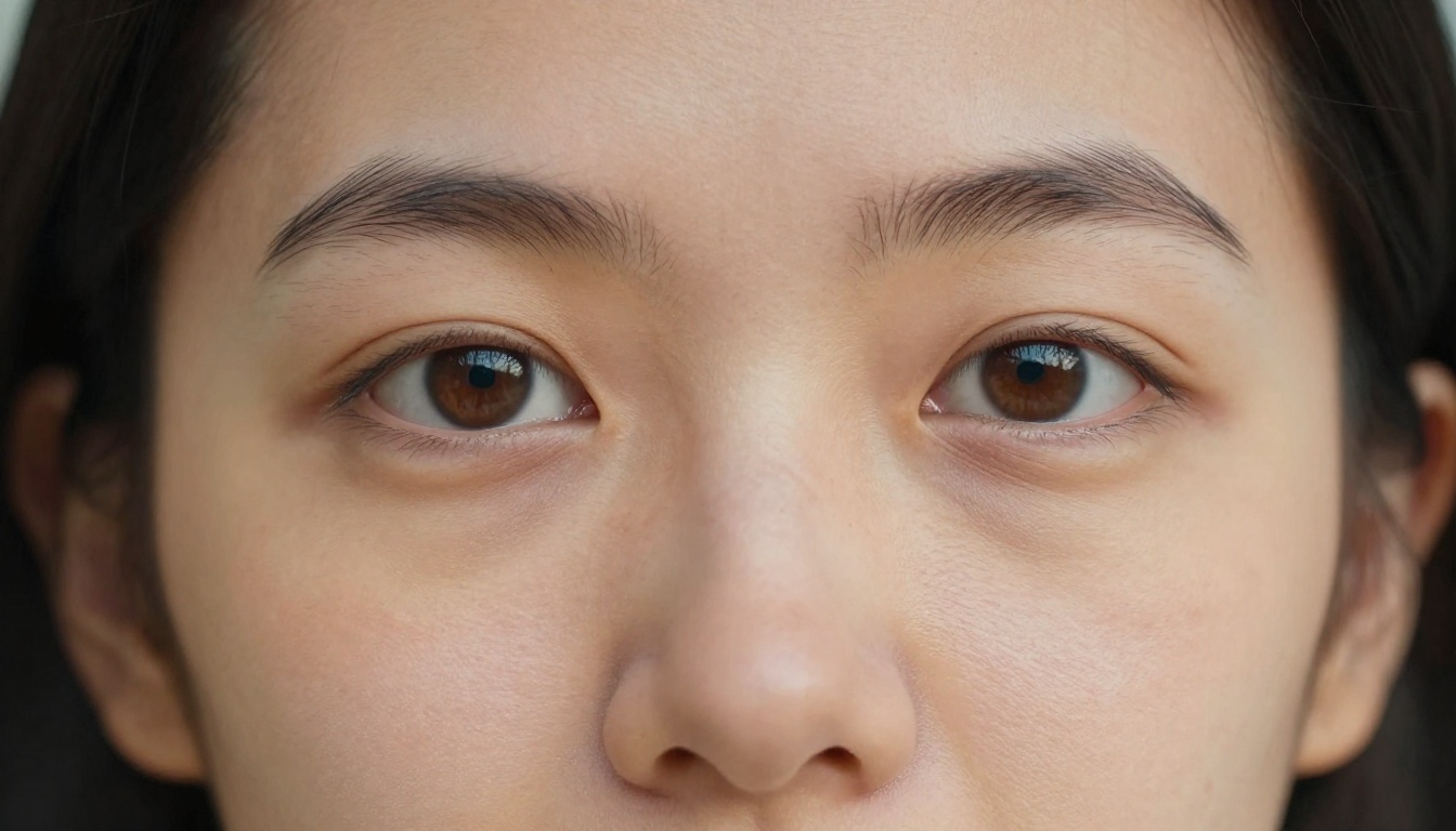 Extreme close-up portrait with extraordinary photorealistic skin detail, pores visible, natural freckles, film grain