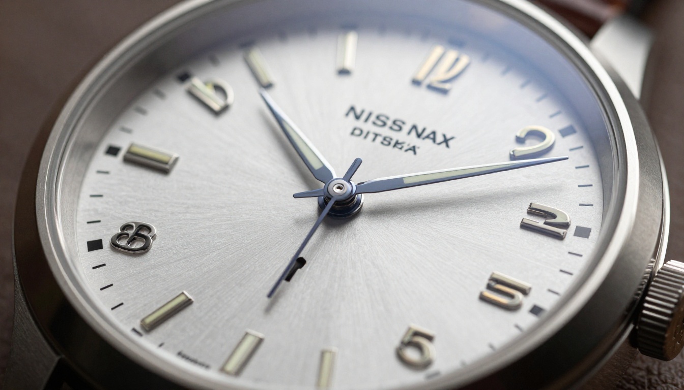 Swiss movement luxury watch macro shot with luminescent dial, leather strap texture and sharp hand detail Swiss movement luxury watch macro shot with luminescent dial, leather strap texture and sharp hand detail
