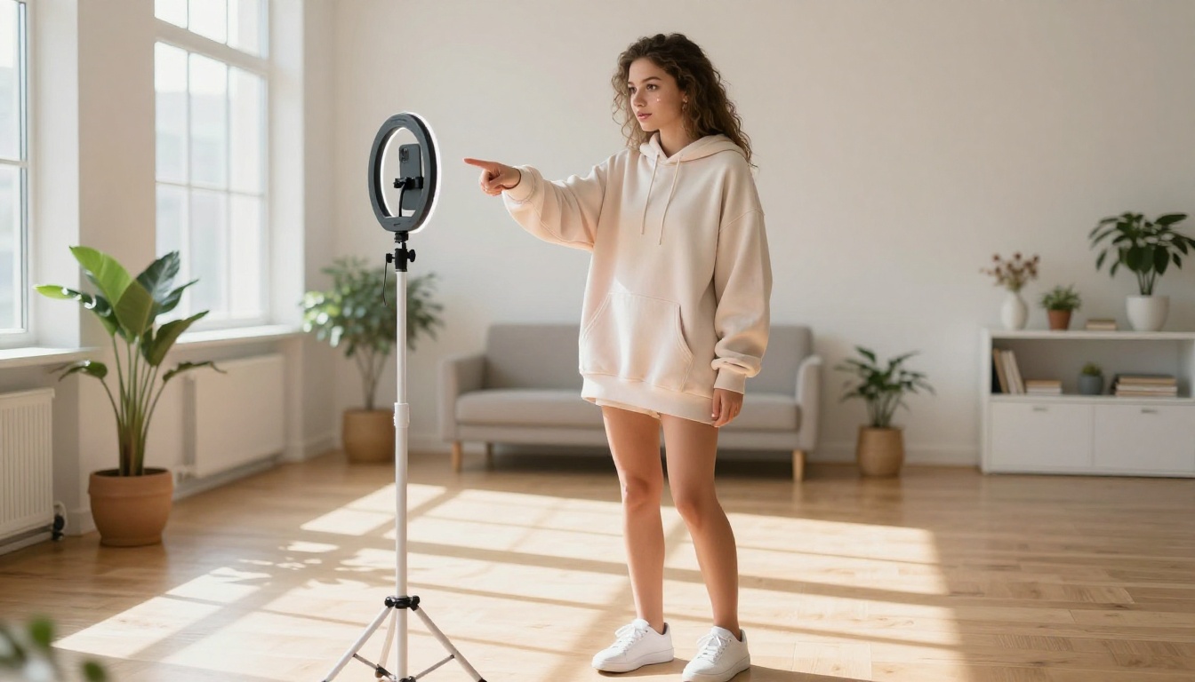 Creator setting up for a content shoot