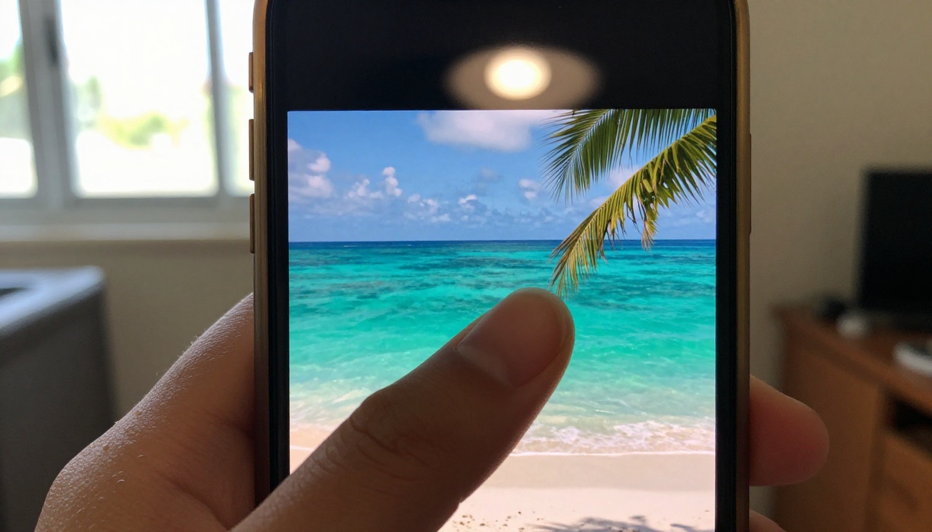 Close-up of smartphone screen showing AI video content