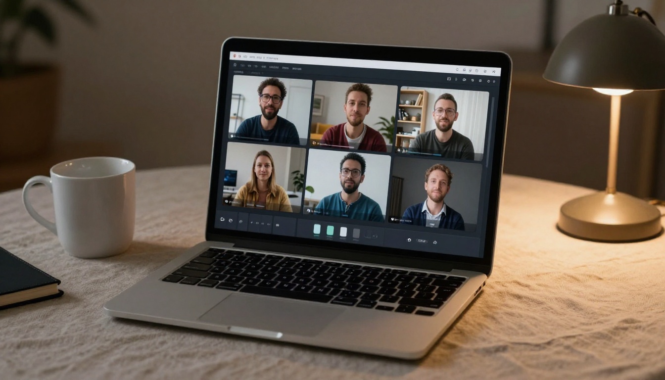 Laptop showing AI video generation interface