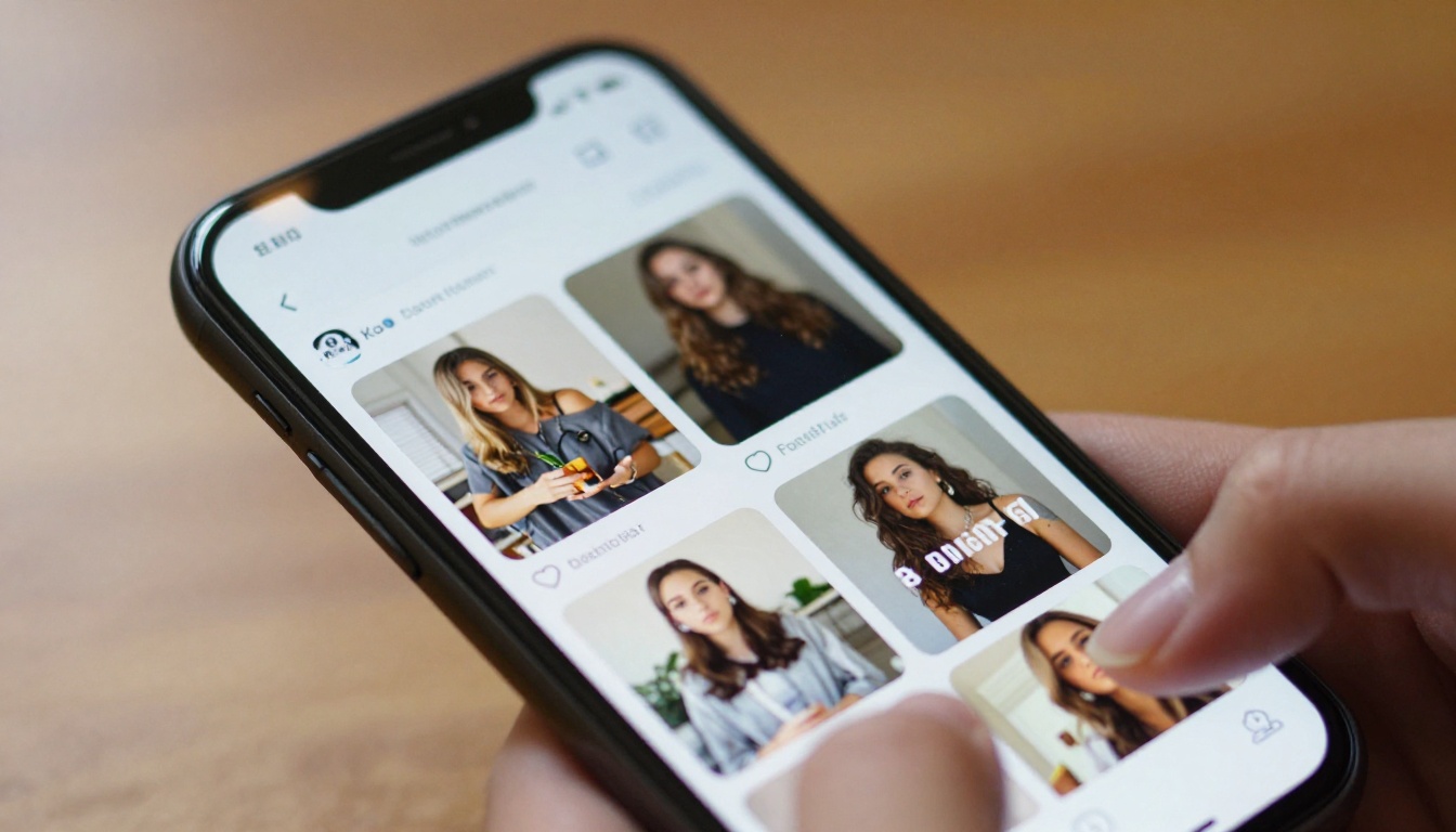 Smartphone screen showing vertical video social media feed