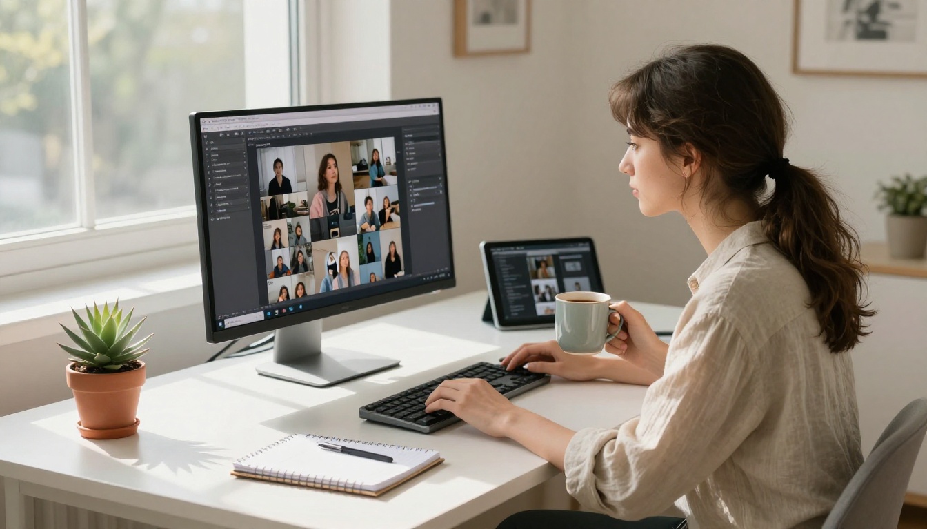 AI photo animation workflow on a desktop studio monitor