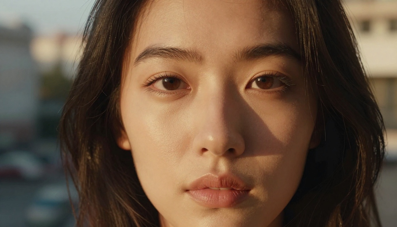 Portrait of a woman with detailed natural lighting and photorealistic skin texture