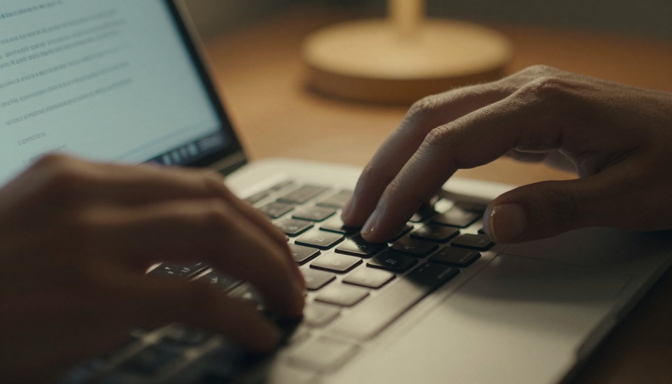 Typing a prompt on a backlit keyboard