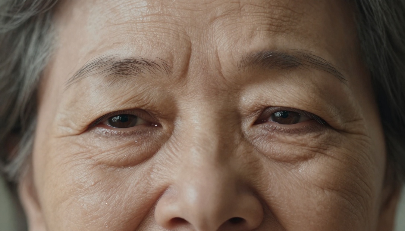 An elderly woman's portrait where subtle eye movement brings the image to life