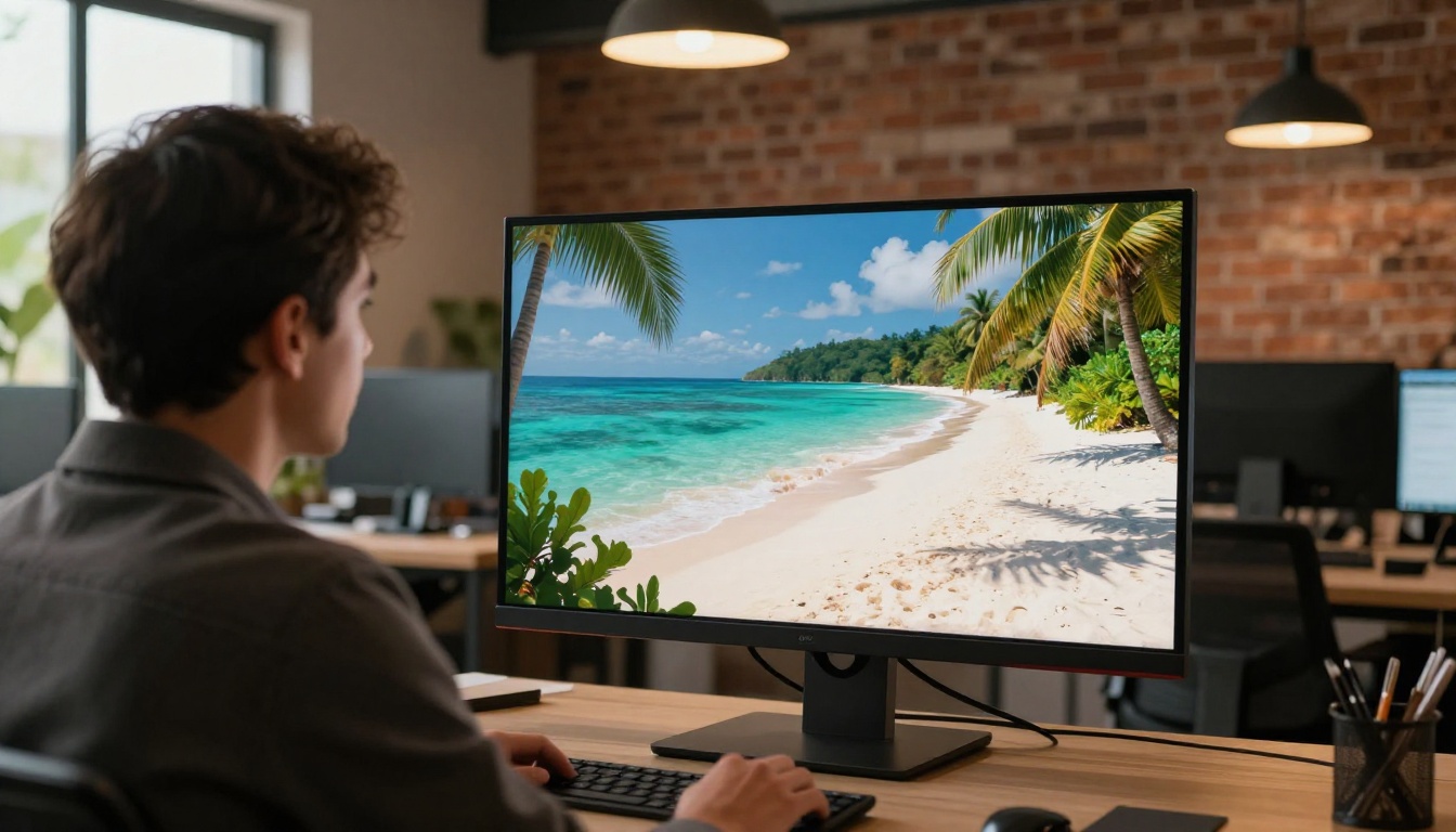 Creative director reviewing AI video footage at a monitor in a professional agency