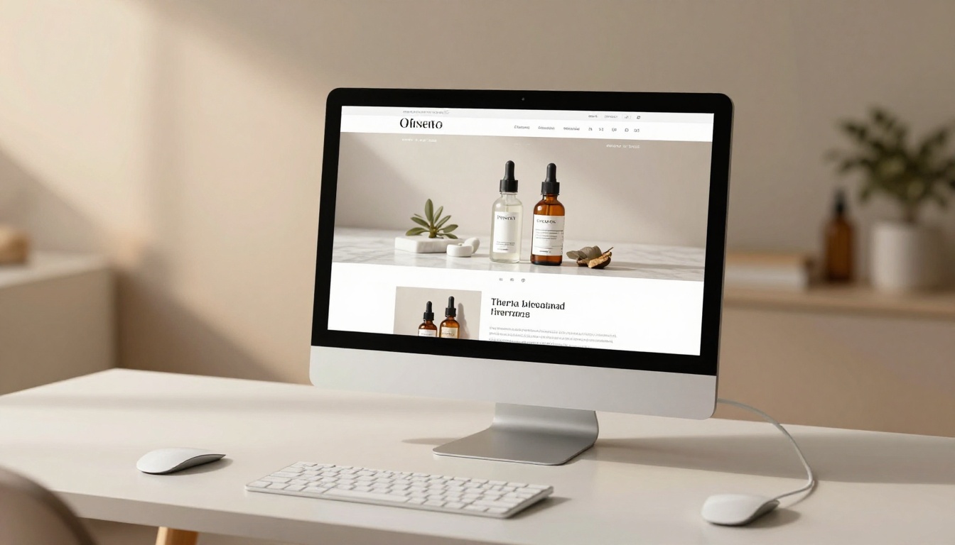 Premium lifestyle brand e-commerce website displaying AI-generated product photography
