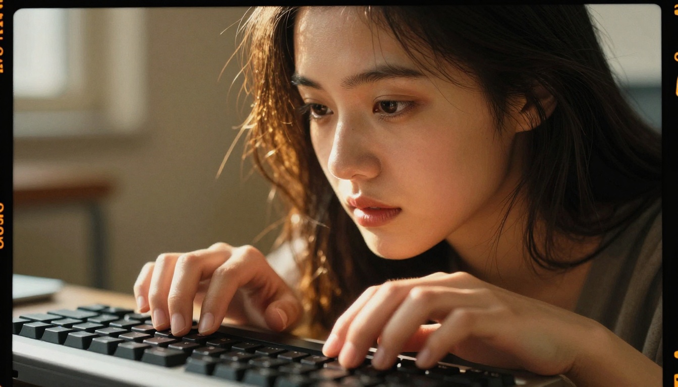 AI creative professional generating images at a triple-monitor workstation in a sun-lit studio