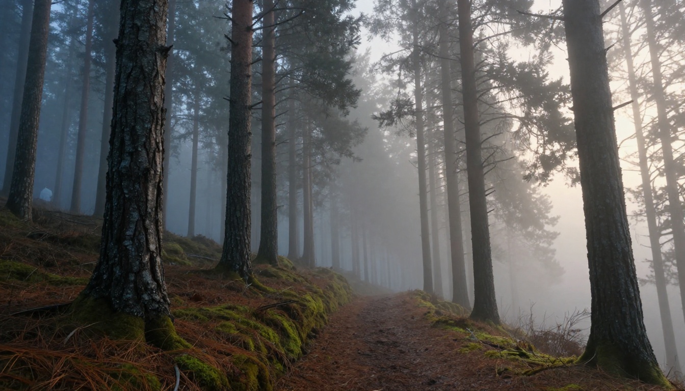 Misty dawn forest, the kind of cinematic nature scene AI video produces