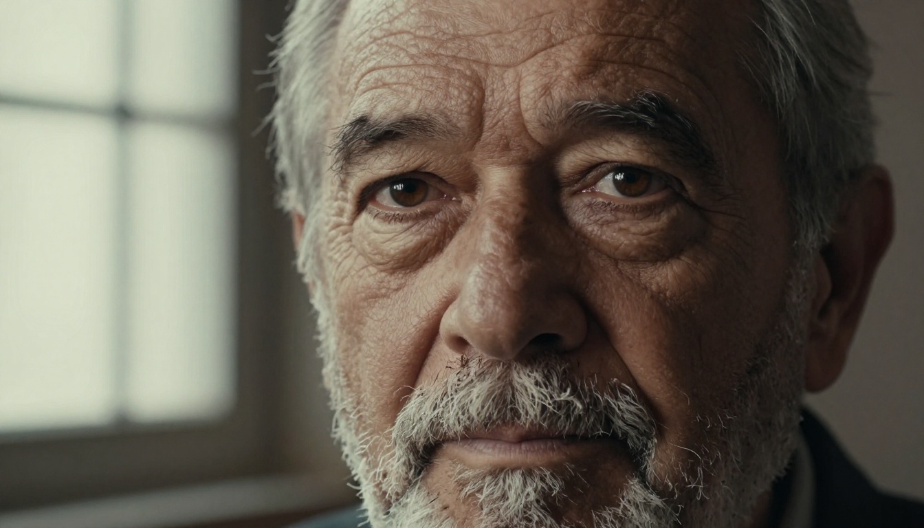 Ultra-detailed close-up portrait with razor-sharp skin texture, precise catchlights, and authentic photographic grain