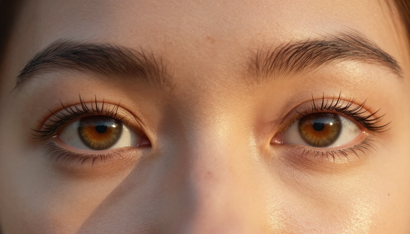 Close-up portrait eye detail showing authentic iris texture and natural catchlights in professional AI headshot