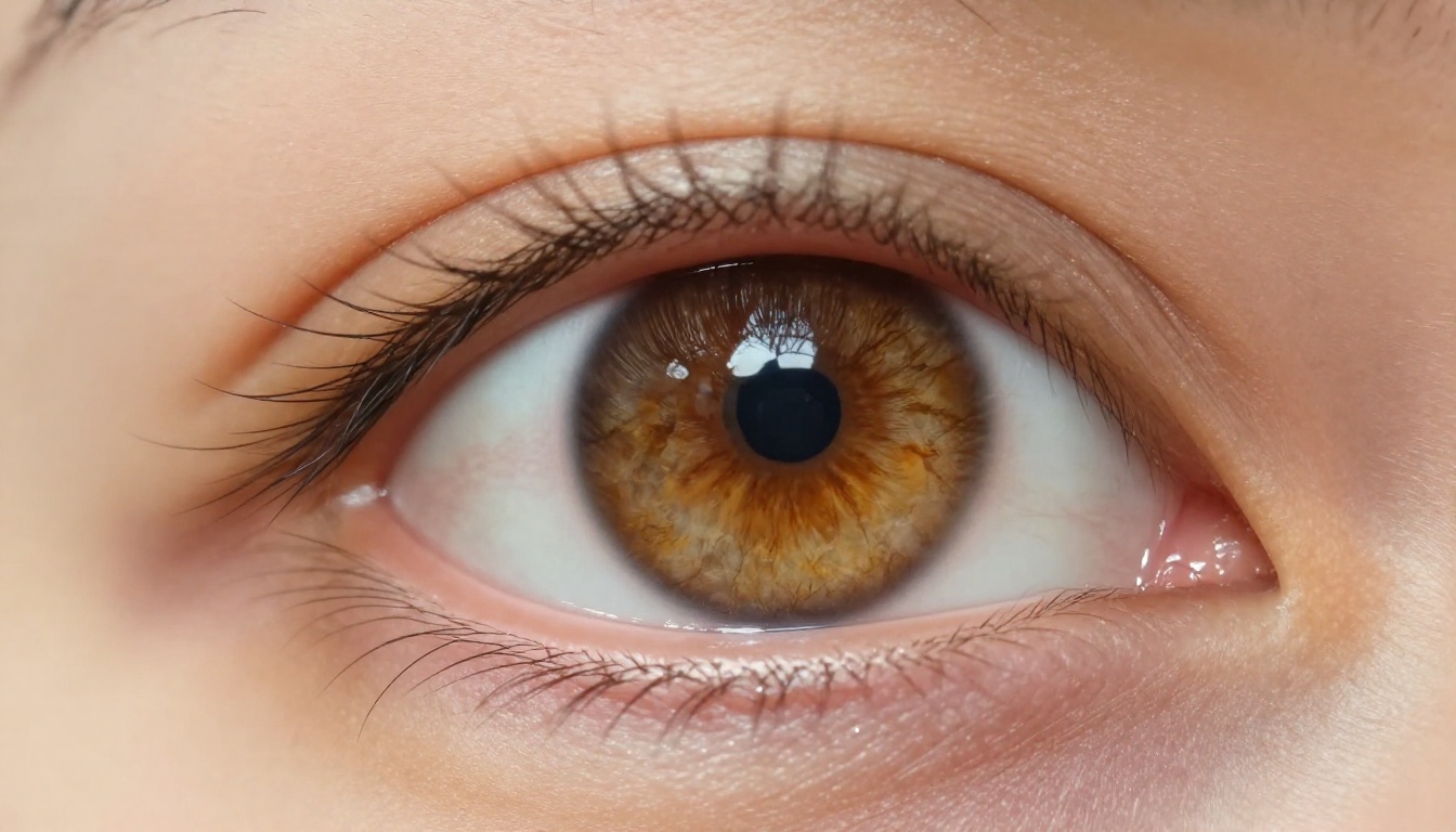 Close-up macro of a human eye with detailed iris and catchlight
