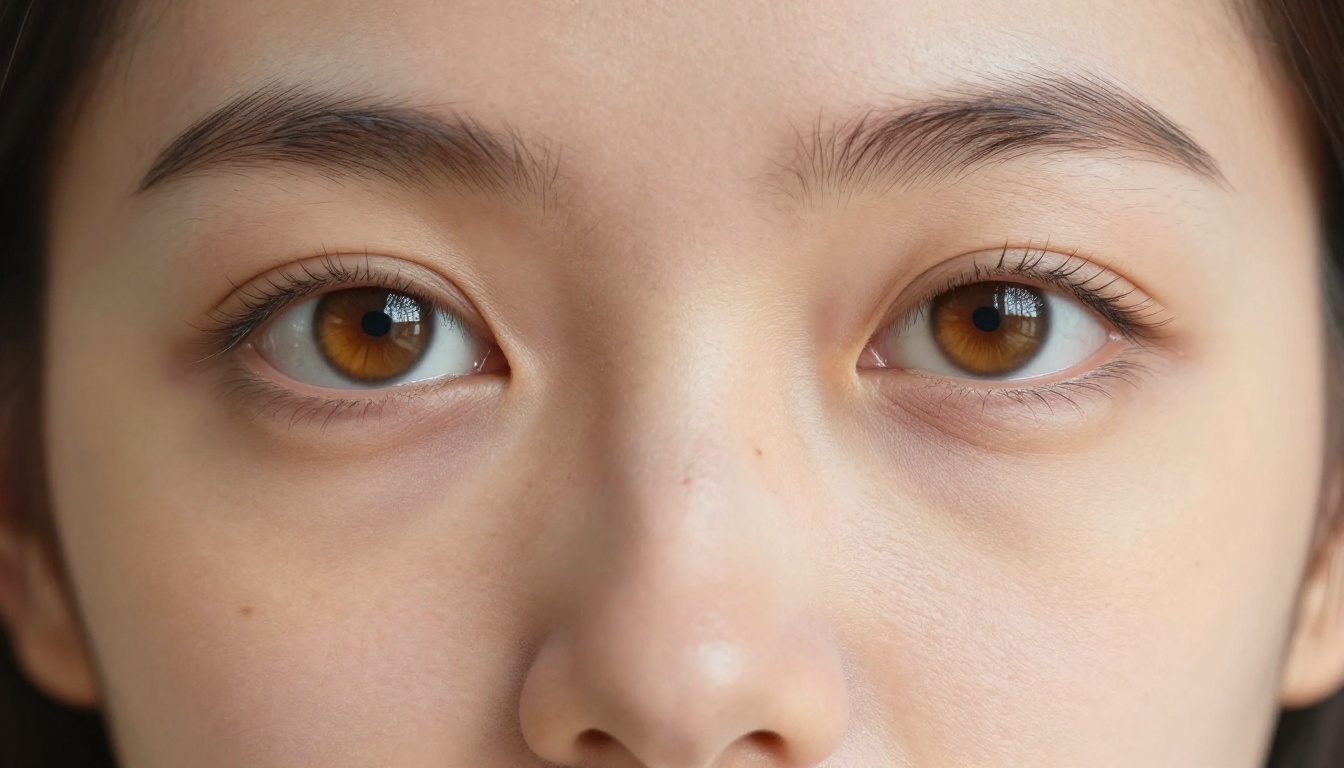 Extreme close-up macro portrait of a female AI character used as a reference