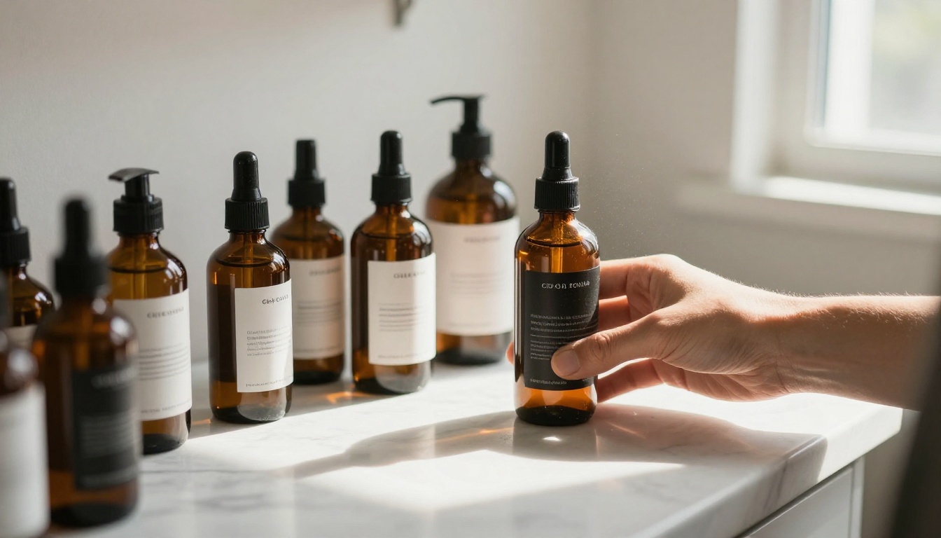 Small business owner arranging products for brand photoshoot