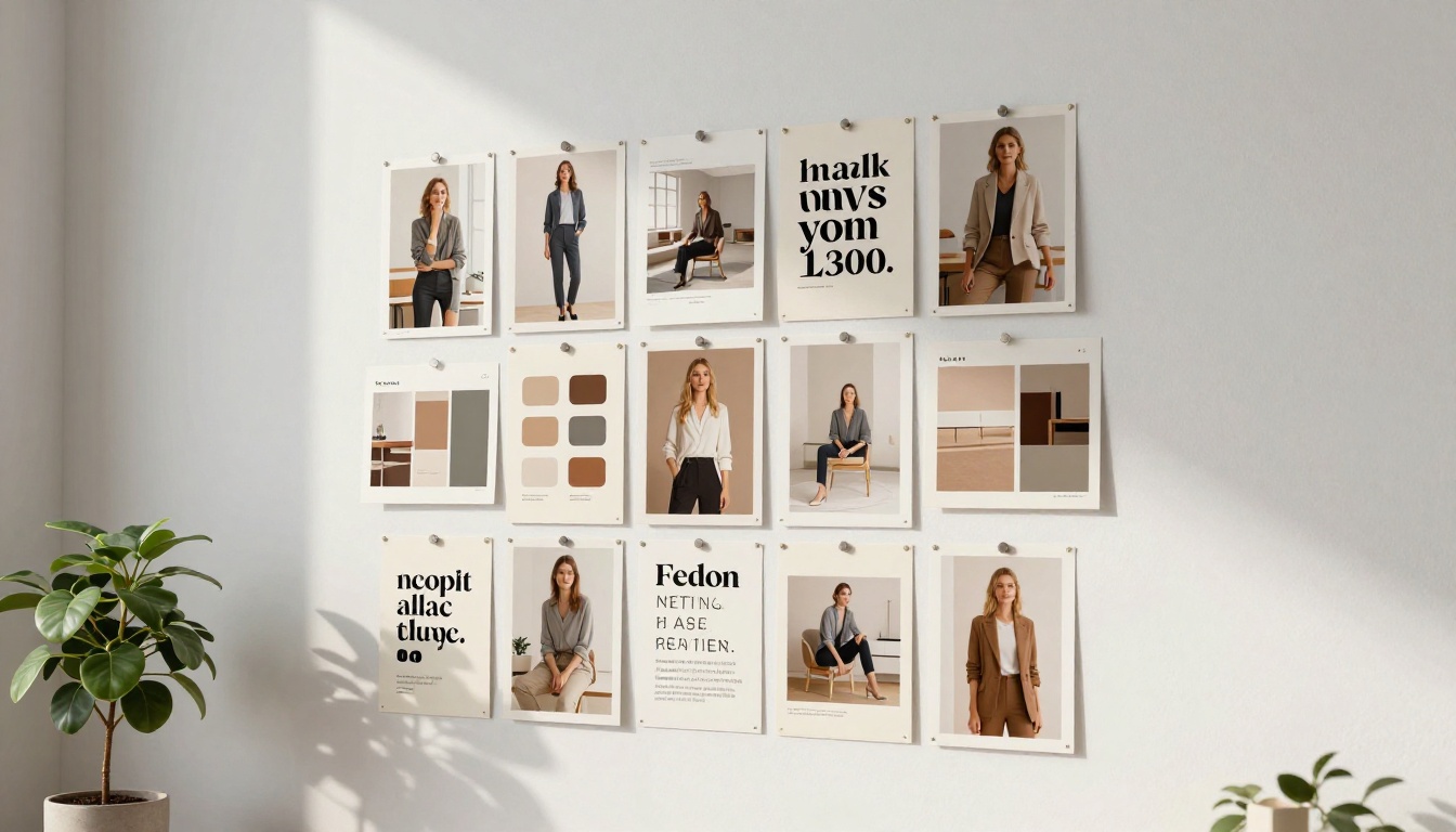 Brand identity mood board in professional creative studio