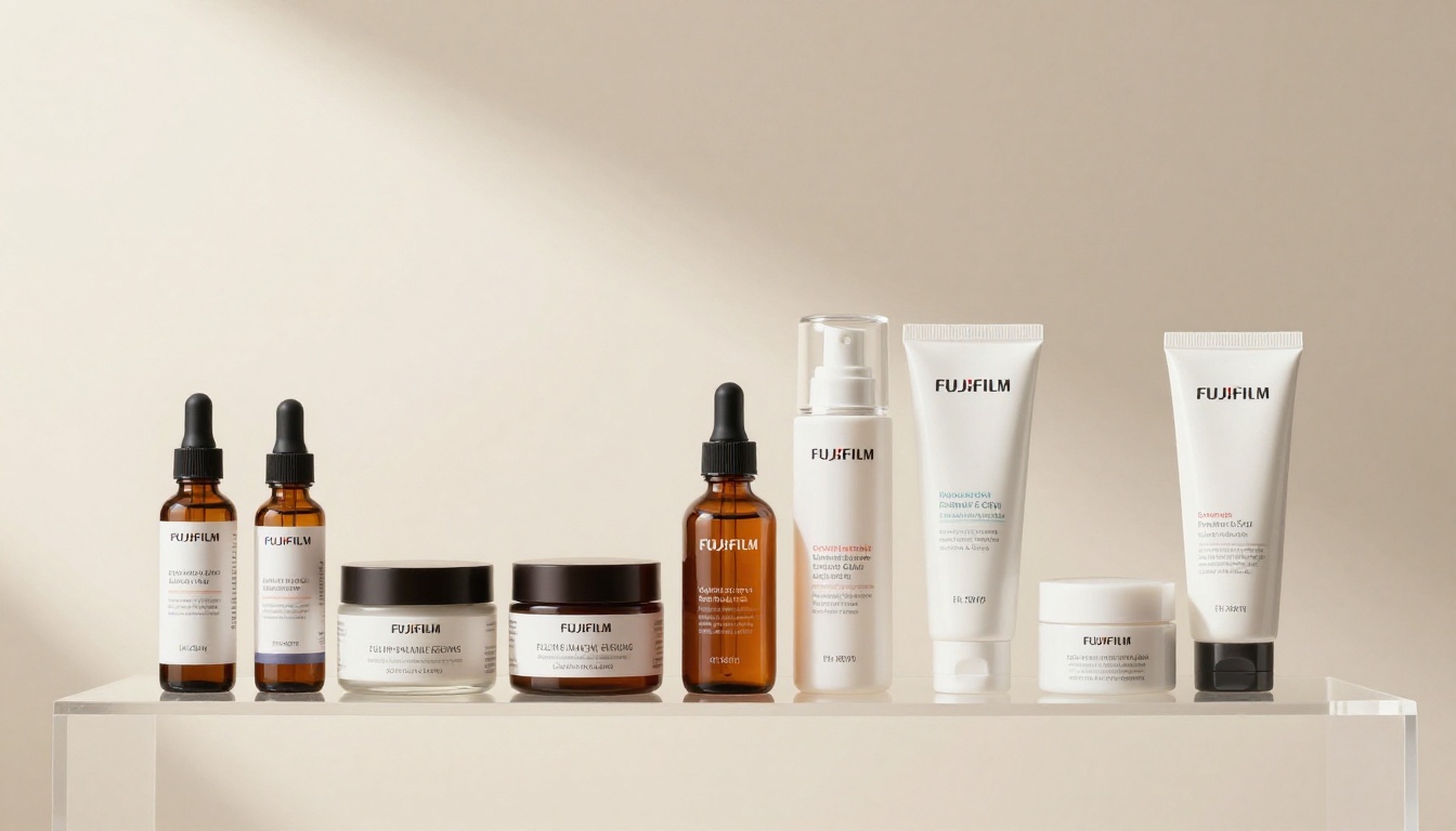 Skincare product lineup ready for AI video generation
