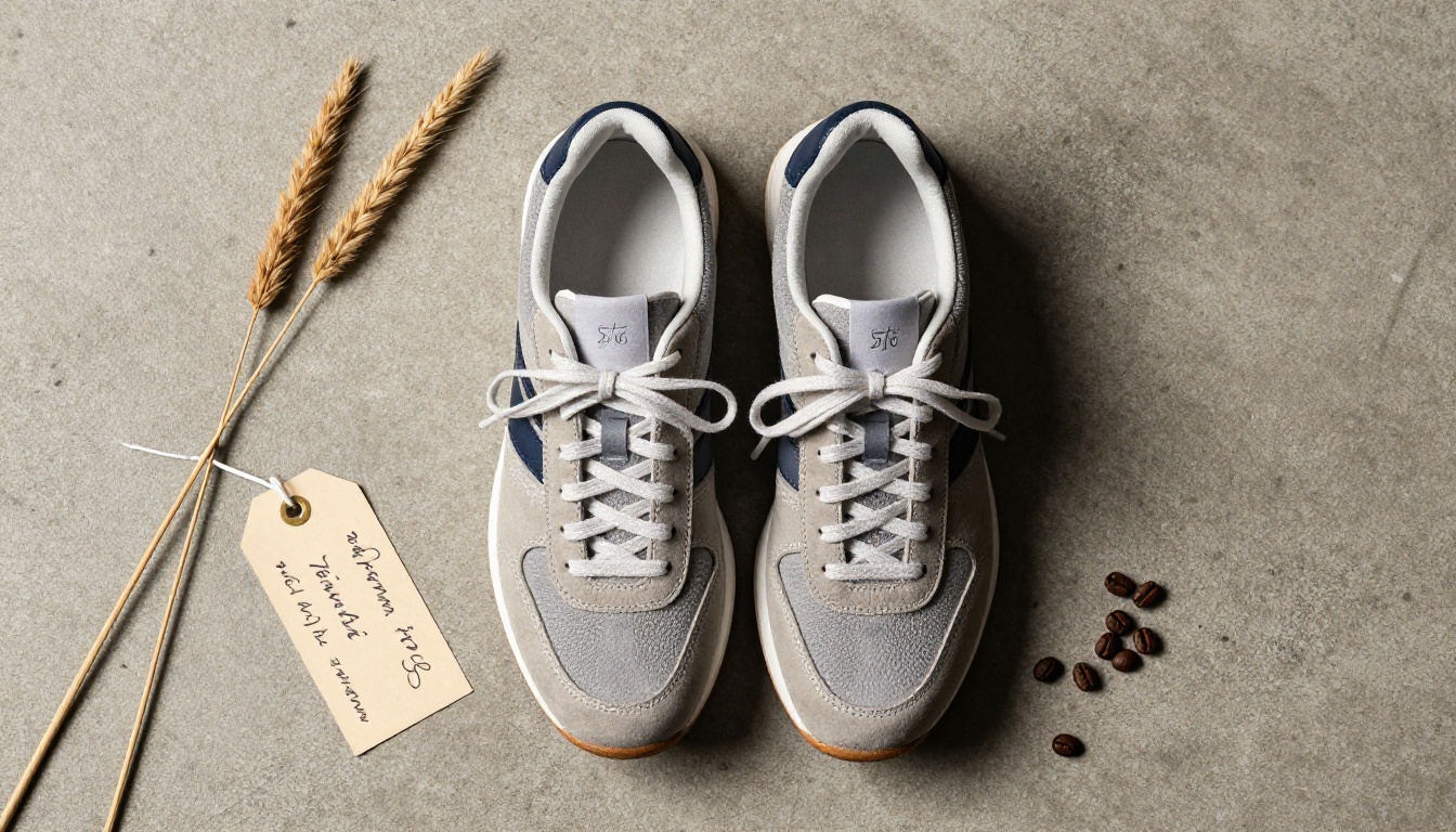 Sneaker aerial flat lay product photography for AI video