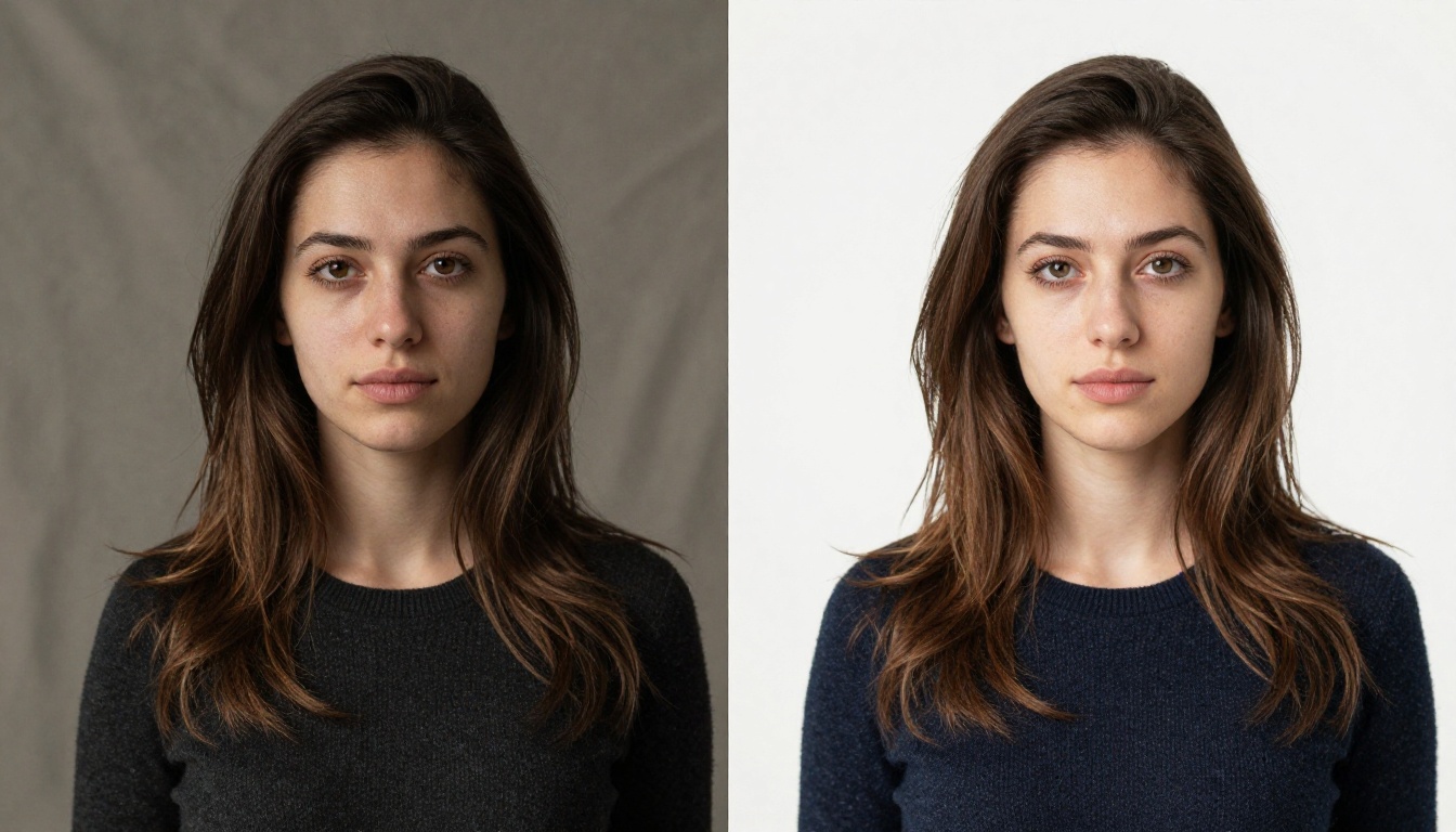 AI studio portrait quality comparison before and after