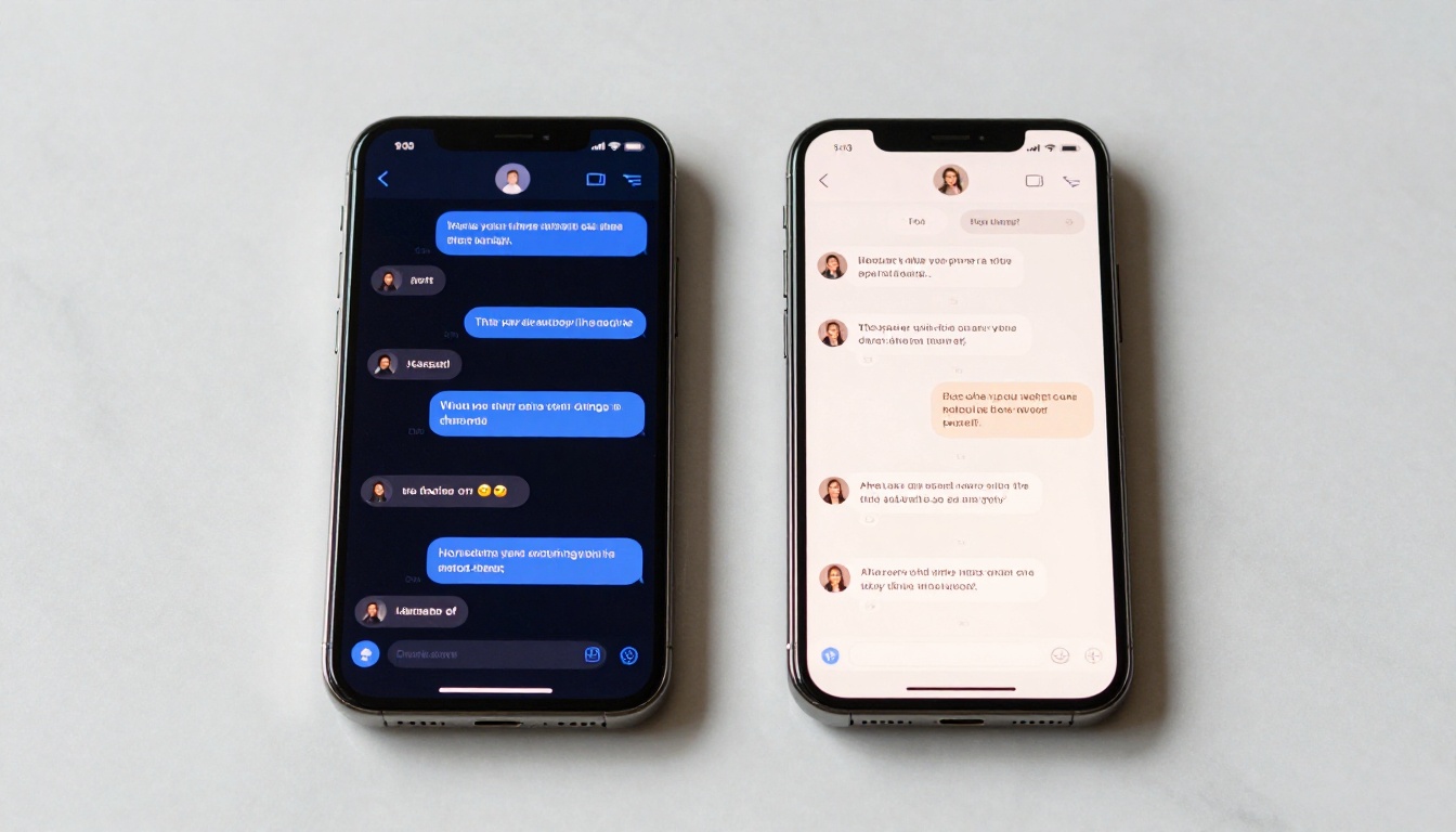 AI chat interface comparison on smartphones