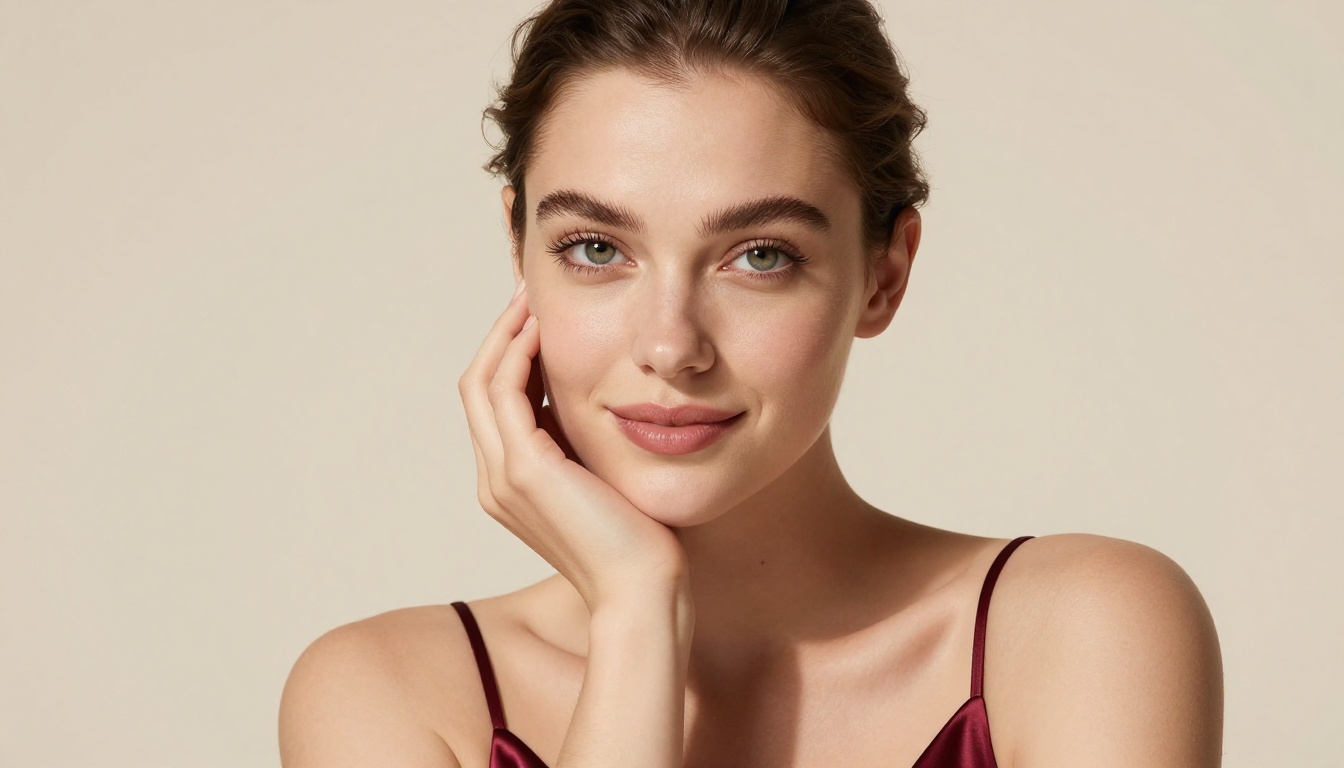 Glamour portrait of confident woman with studio lighting