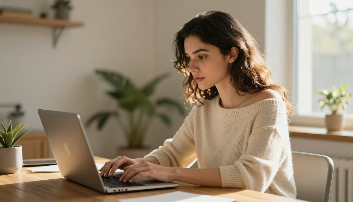 AI content creator working at a modern studio setup