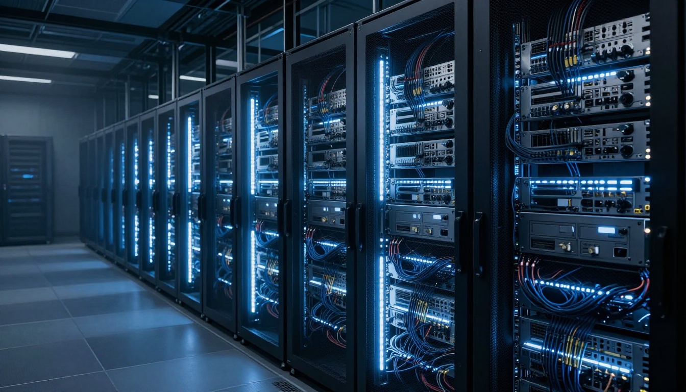 Server infrastructure powering modern AI models