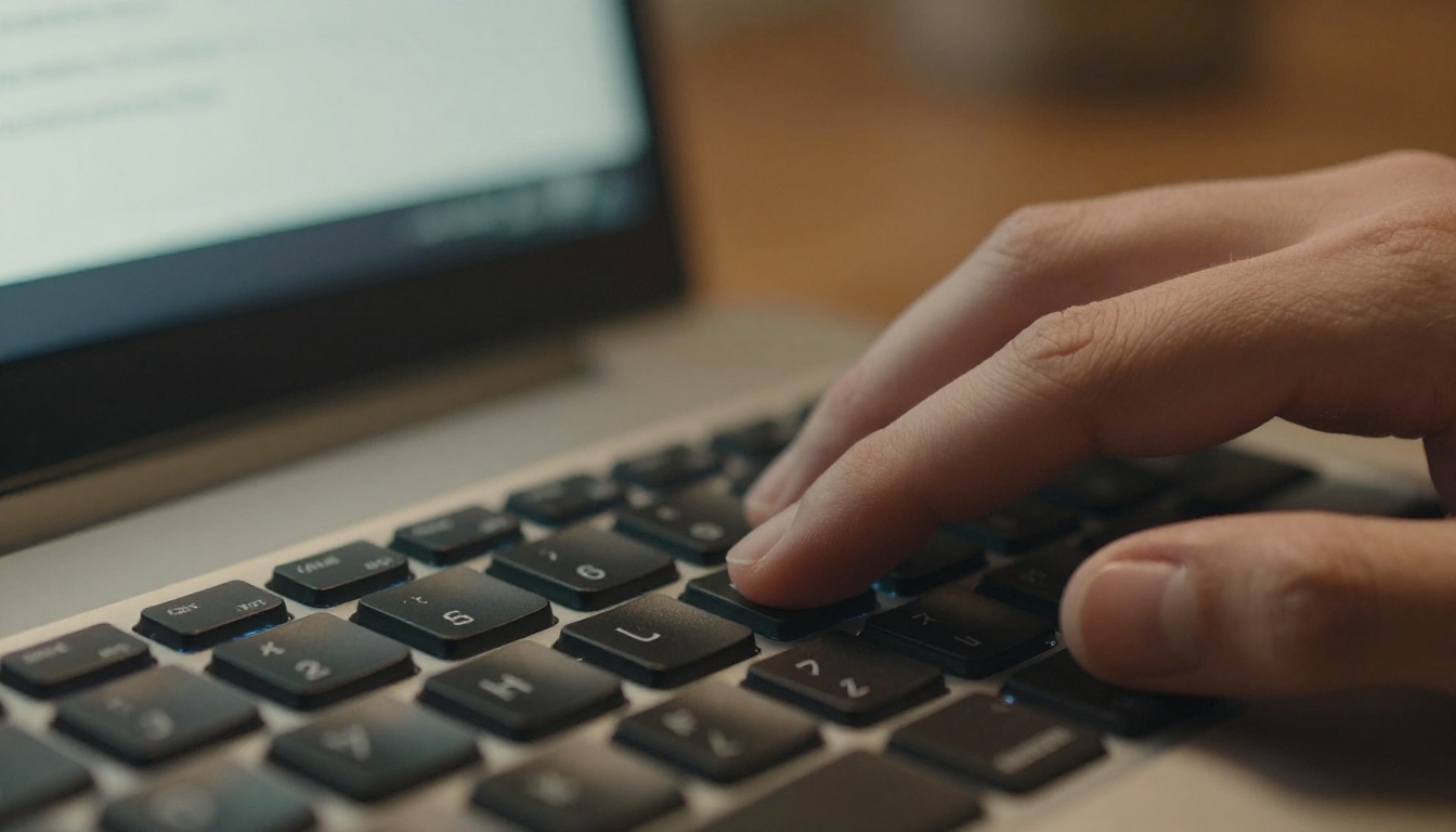 Hands typing prompt on mechanical keyboard