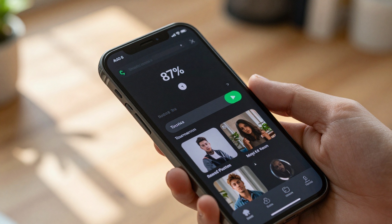 Phone screen showing AI video generation progress