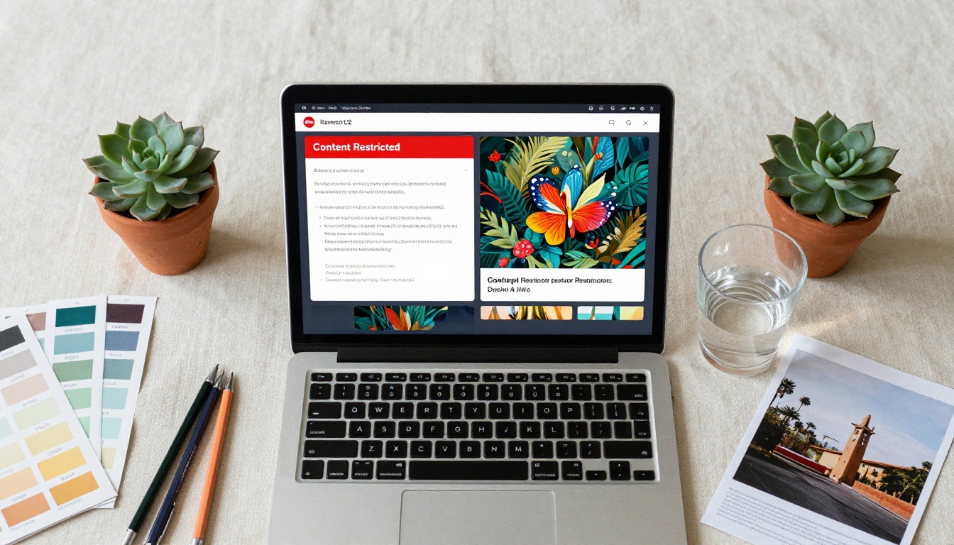 Content moderation comparison workspace flatlay Content moderation comparison workspace flatlay