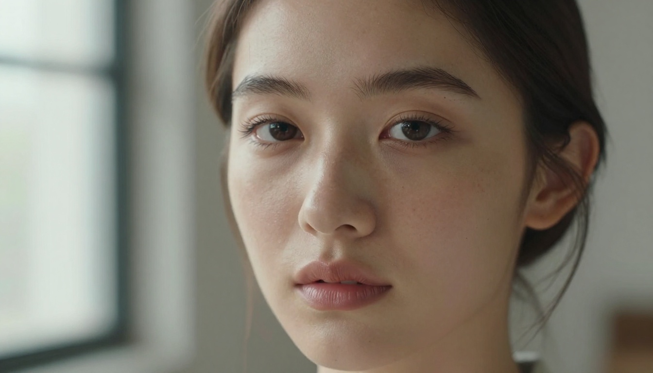 Extreme close-up portrait showing photorealistic skin texture in AI-generated adult image Extreme close-up portrait showing photorealistic skin texture in AI-generated adult image