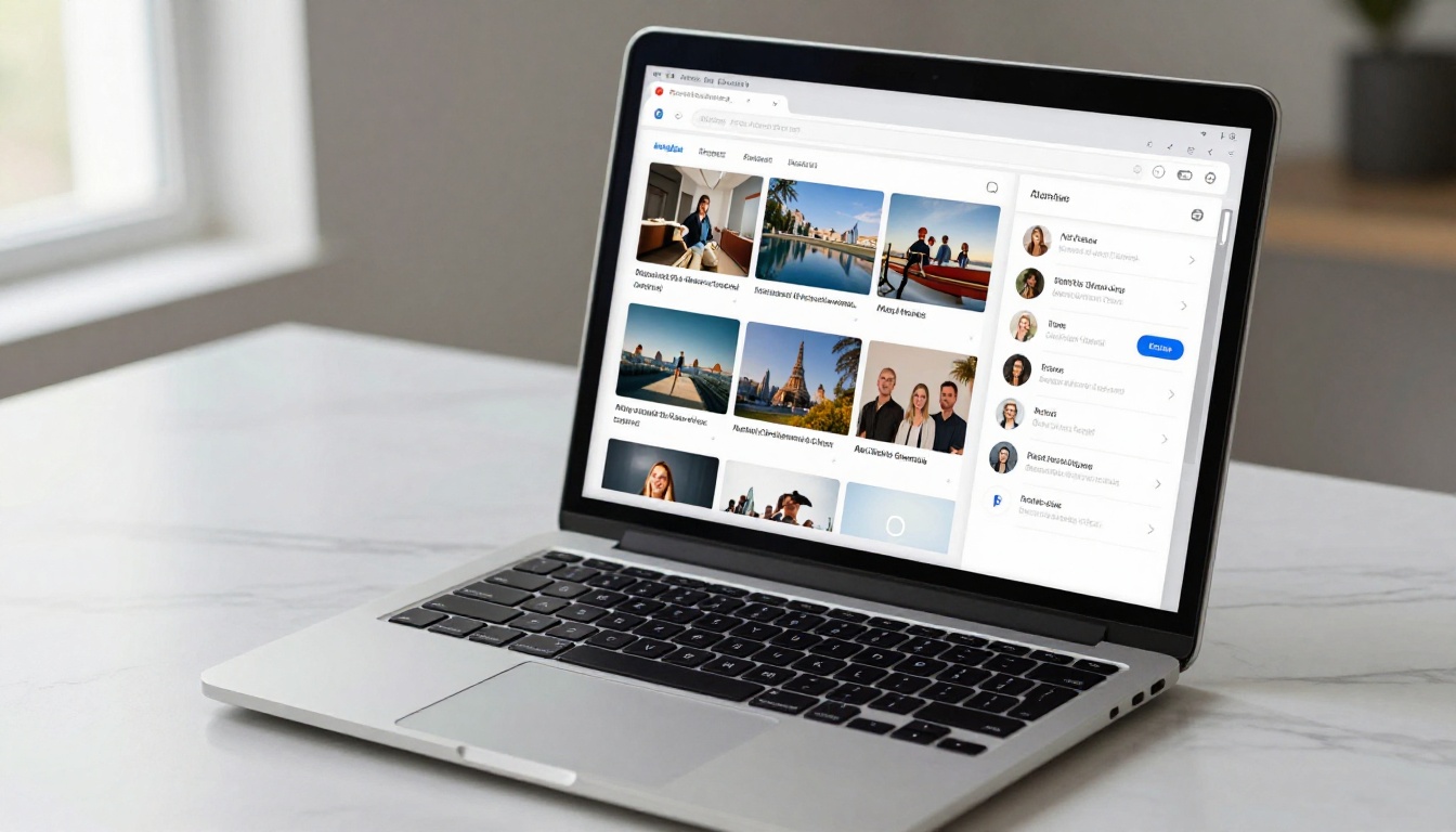 AI video generation interface on a sleek modern laptop screen