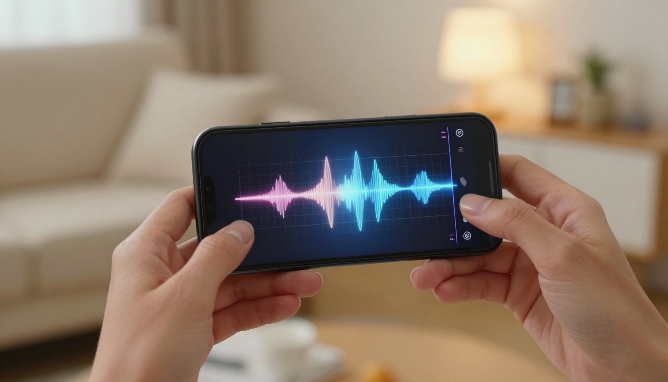 Hands holding a smartphone showing an AI video generation progress interface