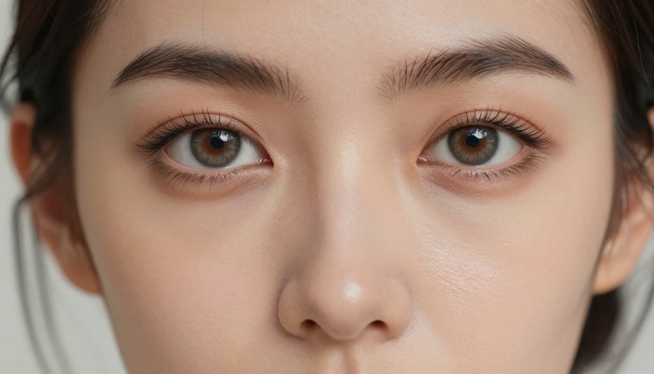 Close-up beauty portrait woman with direct gaze