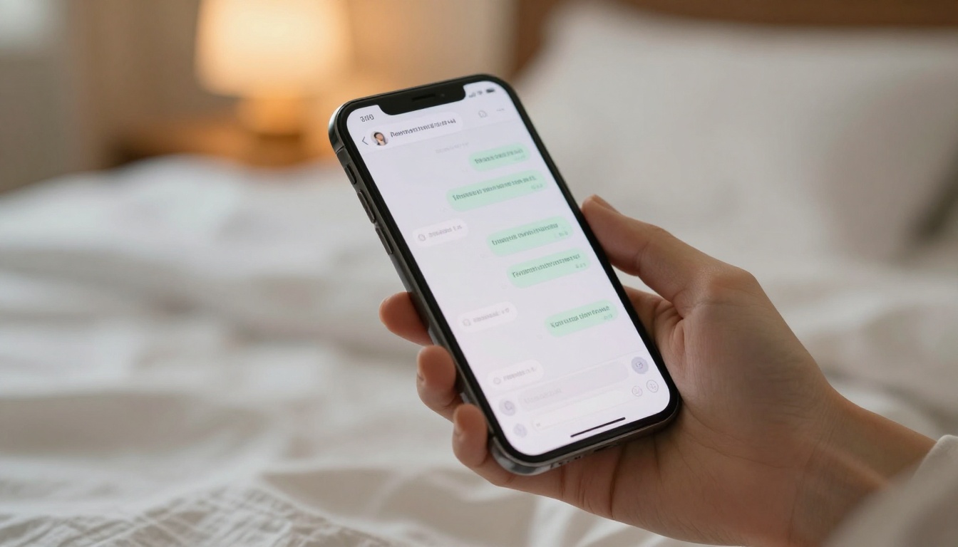AI chat conversation on smartphone showing model interaction and response