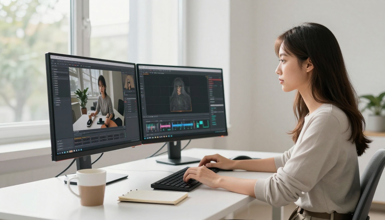 Kling 3.0 AI video comparison at minimal desk