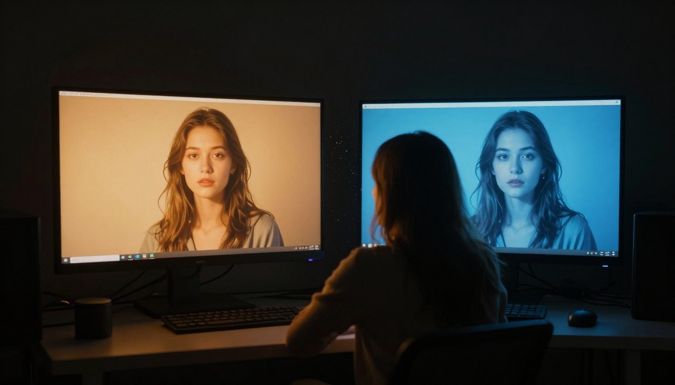 Dual monitor AI output comparison Dual monitor AI output comparison