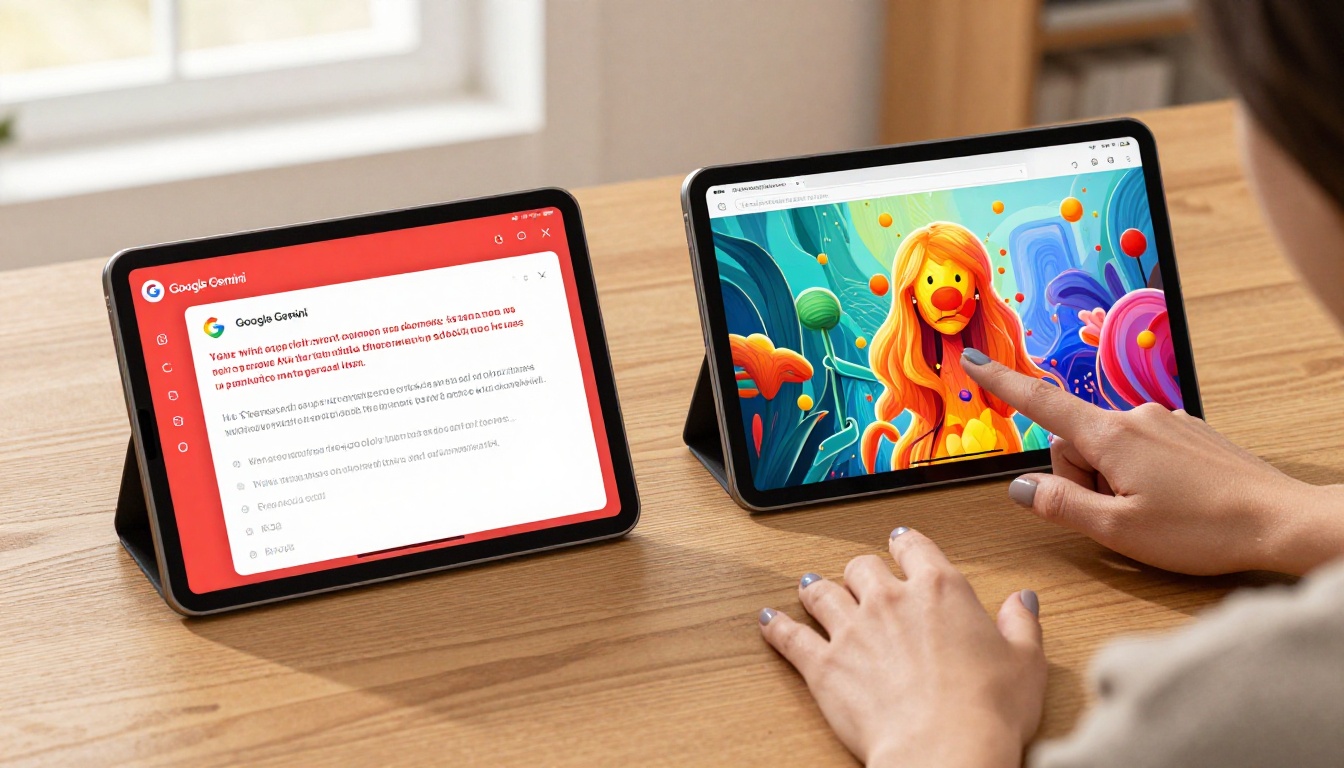 Two smartphones showing a content restriction versus an open creative AI platform Two smartphones showing a content restriction versus an open creative AI platform