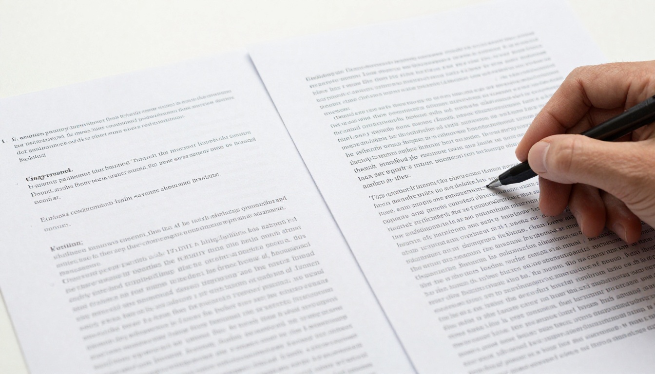 Two printed A4 pages side by side showing sparse filtered output versus dense uncensored AI writing