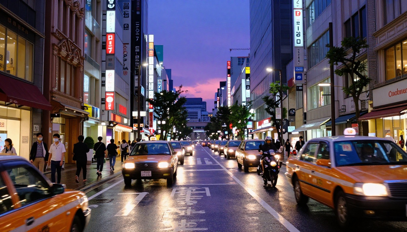 Tokyo street at dusk with motion blur showing how video AI handles organic movement