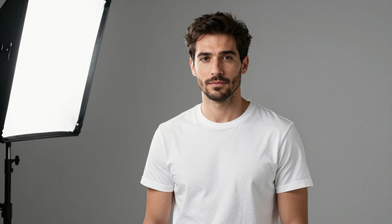 Portrait of an AI-generated character showing photorealistic face detail under studio lighting