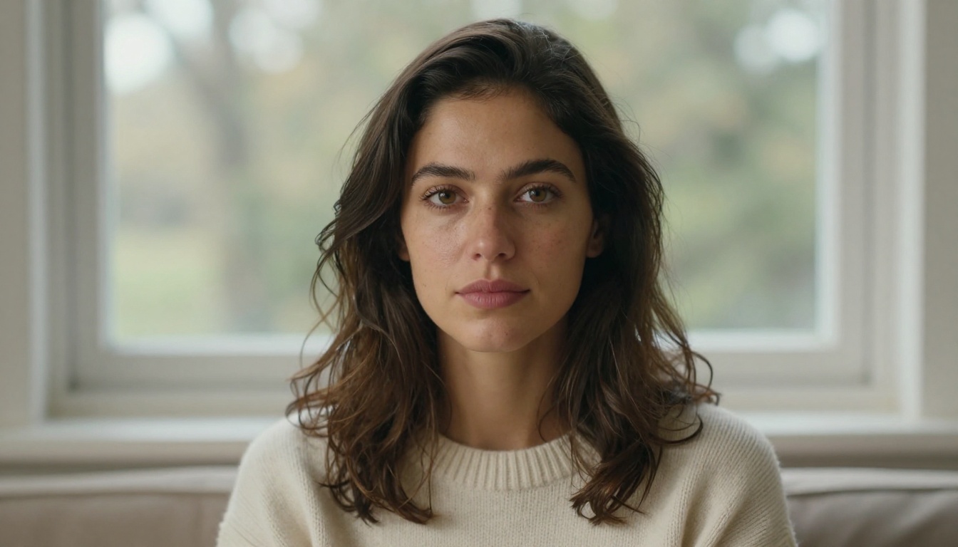 Photorealistic portrait of a young woman with natural olive skin and hazel eyes in soft window light demonstrating AI portrait quality Photorealistic portrait of a young woman with natural olive skin and hazel eyes in soft window light demonstrating AI portrait quality