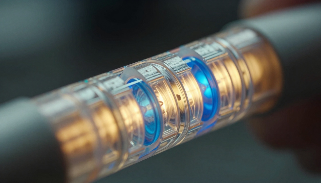 Fiber optic cables transmitting data between AI model servers