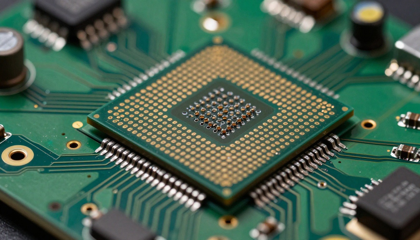 GPU chip macro showing the hardware powering frontier AI model inference