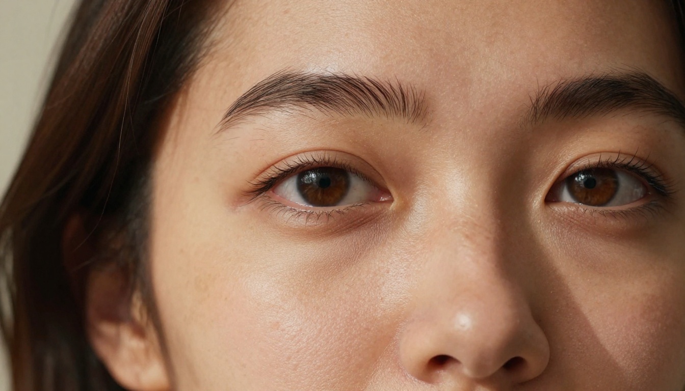 Extreme macro close-up portrait showing photorealistic skin pores and iris detail