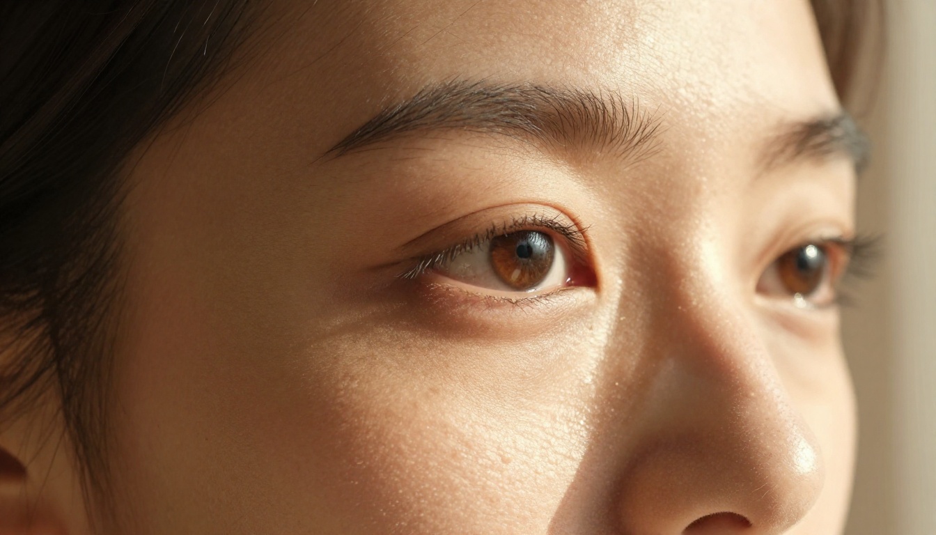 Close-up portrait showing photorealistic AI-generated skin texture and natural lighting detail