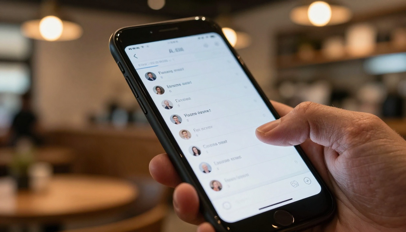 Smartphone in hand displaying multi-step AI reasoning chat interface