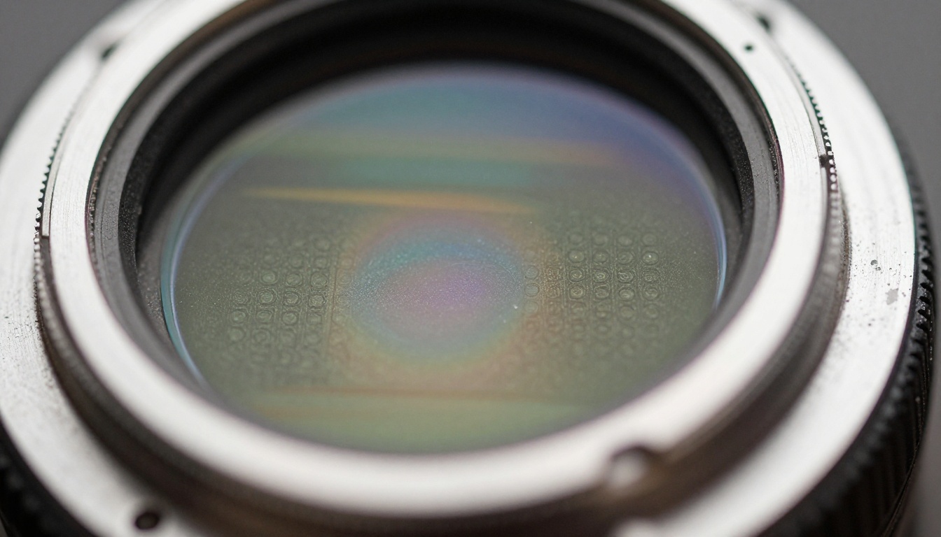 Close-up macro detail of a professional camera sensor