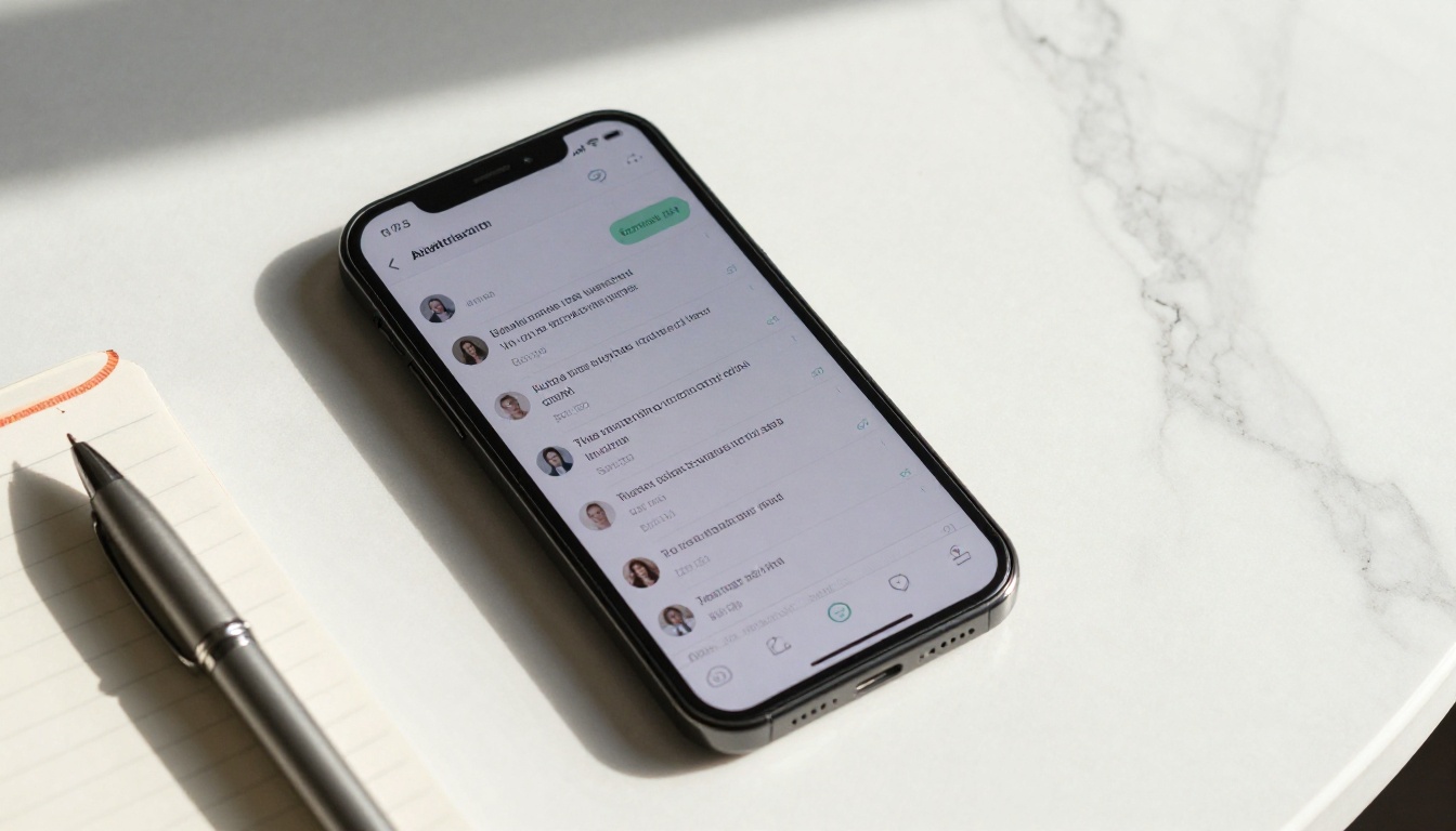 Smartphone flat lay showing AI chat interface for video planning
